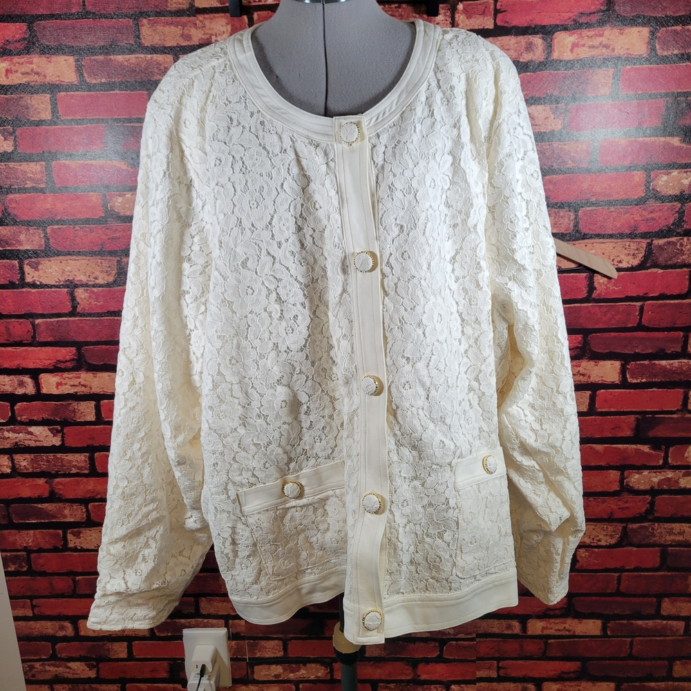 Torrid Cream Lace Bomber Jacket